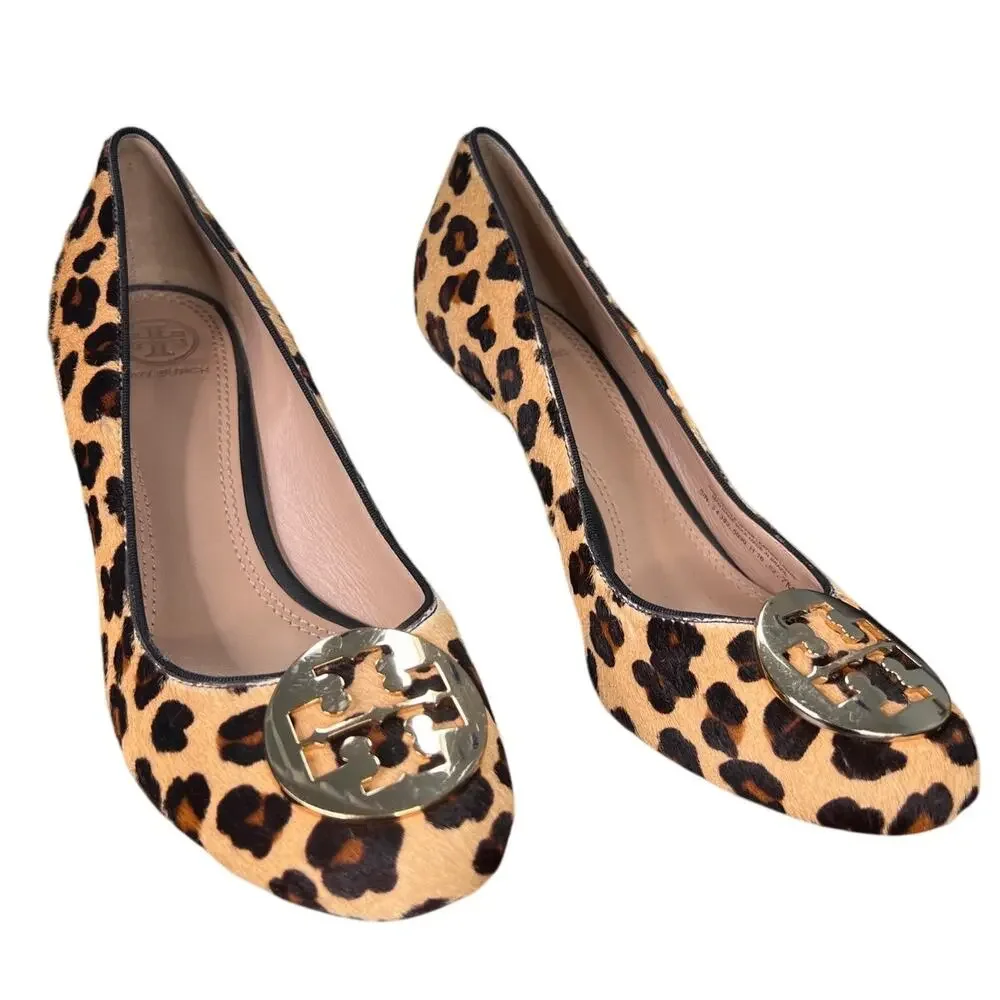 Tory Burch Women’s Ocelot Leopard Calf Hair Pumps Size US 7